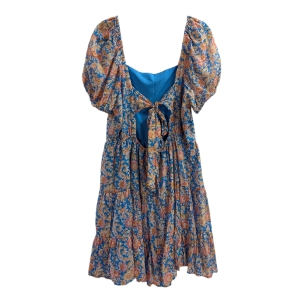 1. State Blue and Orange Floral Mini Dress - Picture 3 of 10